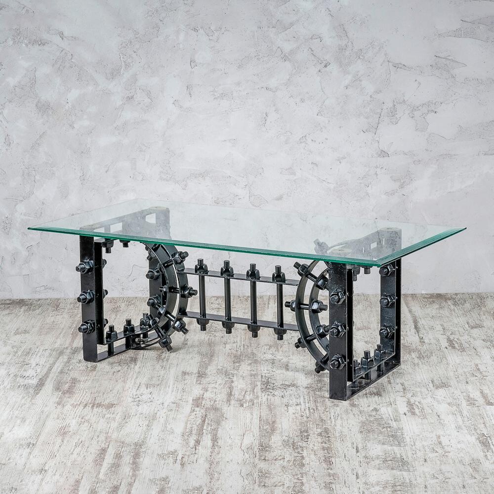 Стеклянный кофейный столик на металлических ножках Decor of Today