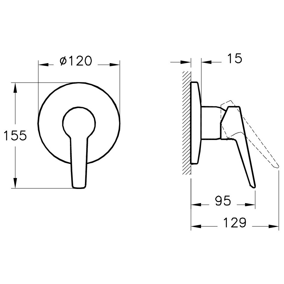 Гигиенический душ со встраиваемым смесителем хром Vitra Hygienic A49271EXP - изображение 4