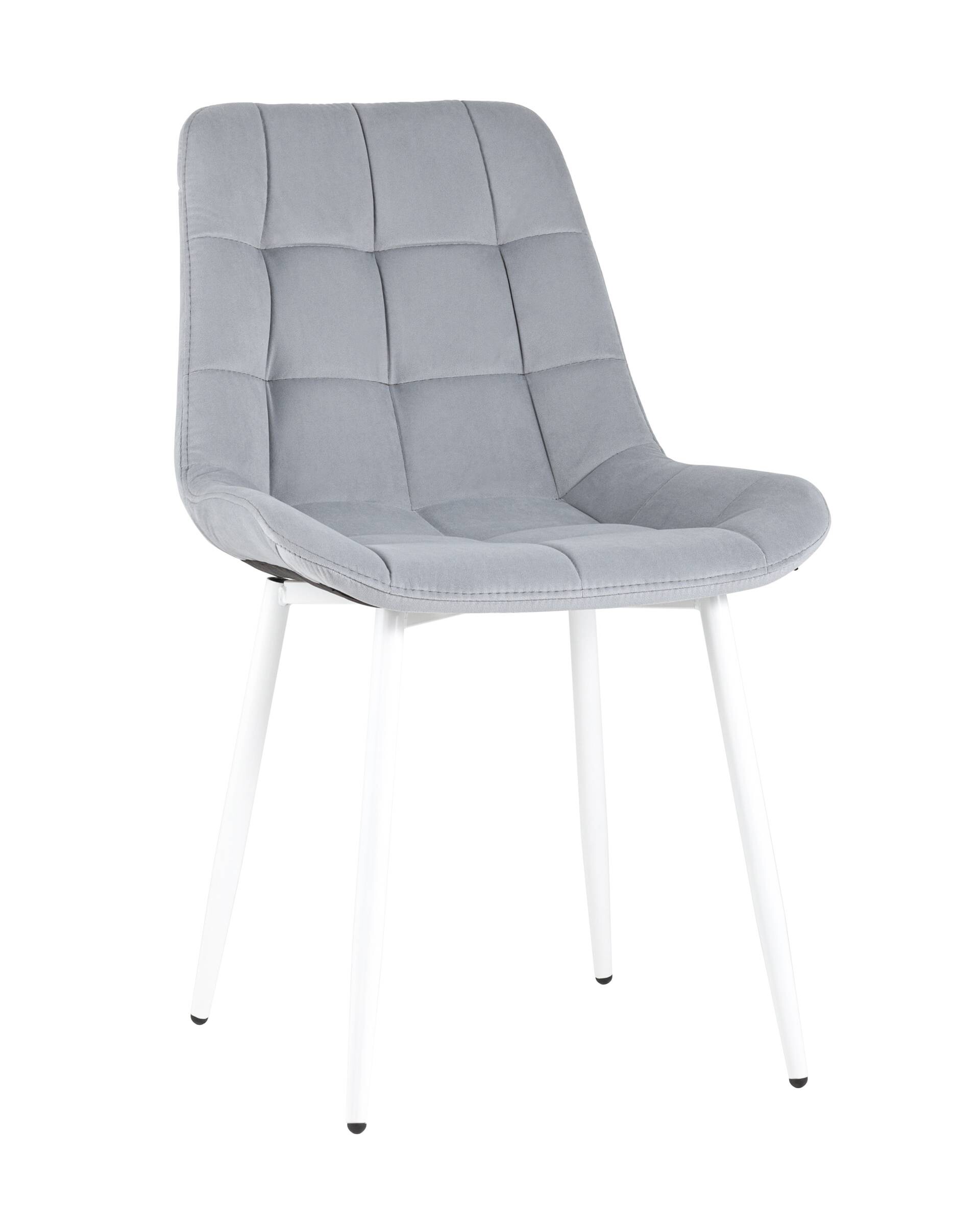 Обеденный стул на белых металлических ножках светло-серый &quot;Флекс&quot;
