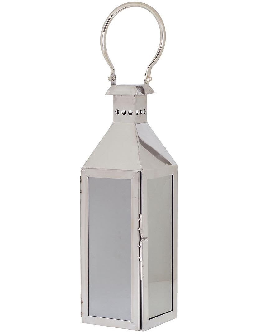 Подсвечник-фонарь металлический с дверцей хром Garda Decor