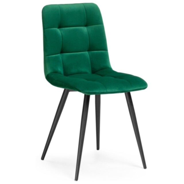 Обеденный стул на металлических ножках зеленый, черный &quot;Чилли К&quot;