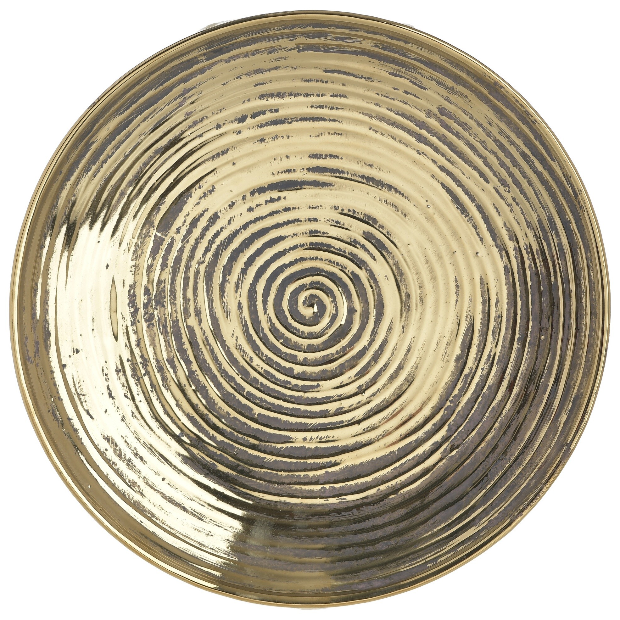 Блюдо декоративное круглое керамическое 34 см золото 111500
