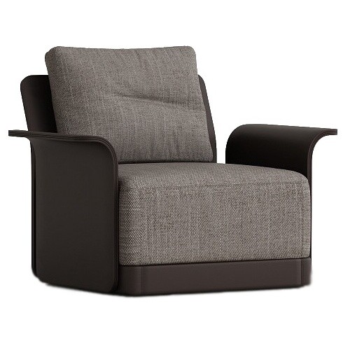 Кресло мягкое с подлокотниками трюфельное, коричневое BASE Armchair 