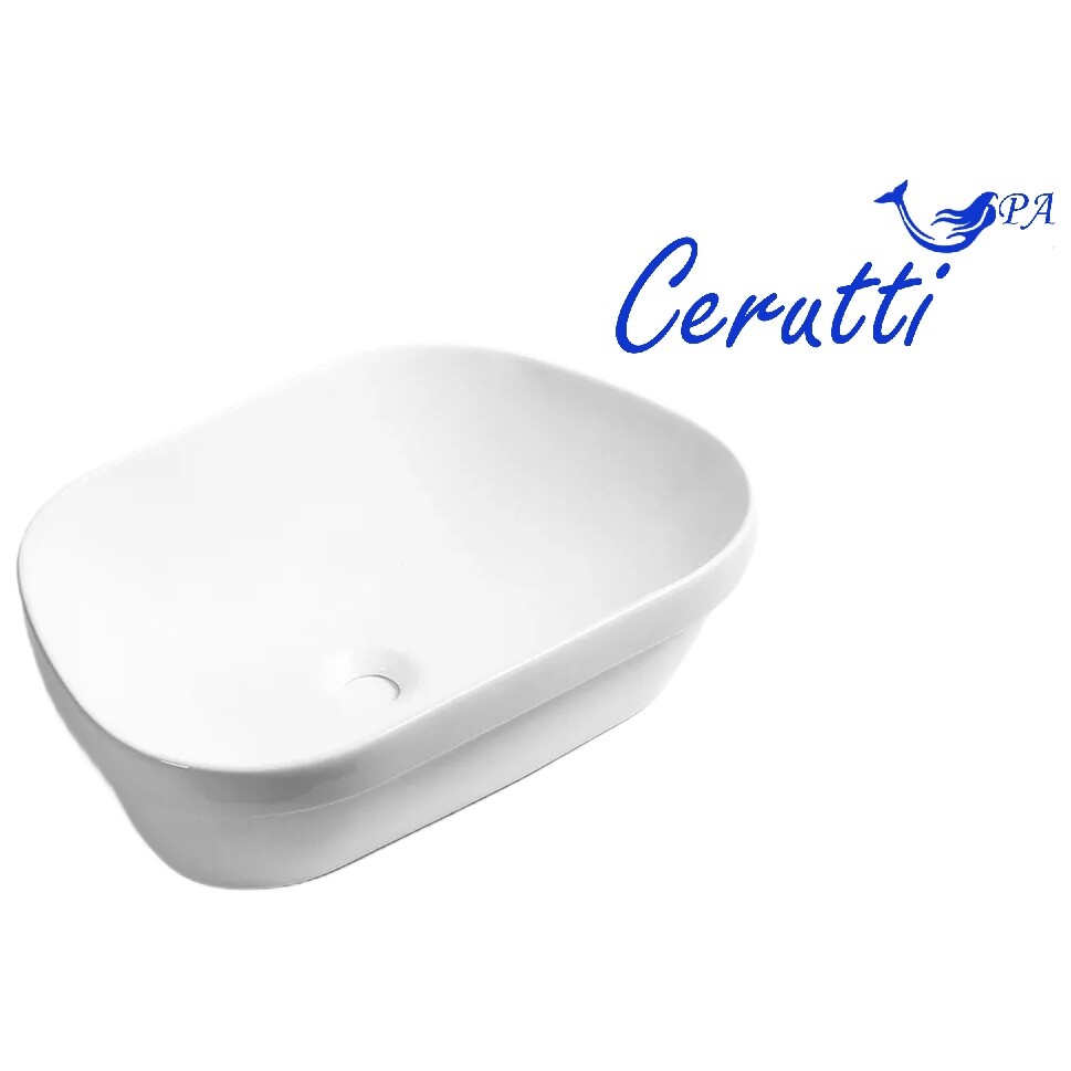 Раковина накладная керамическая трапеция белая Cerutti SPA CR0023 - изображение 8