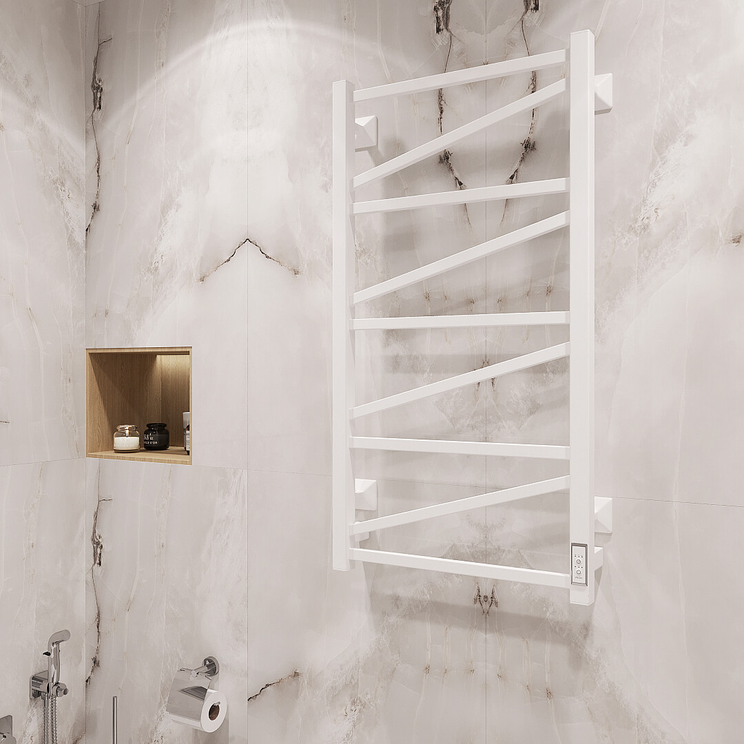 Полотенцесушитель электрический 100x50 см белый Ewrika "Пенелопа" Z 4657771773716 - изображение 5