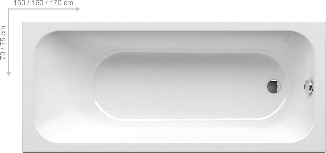 Ванна акриловая 150х70 см белая Ravak Chrome C721000000