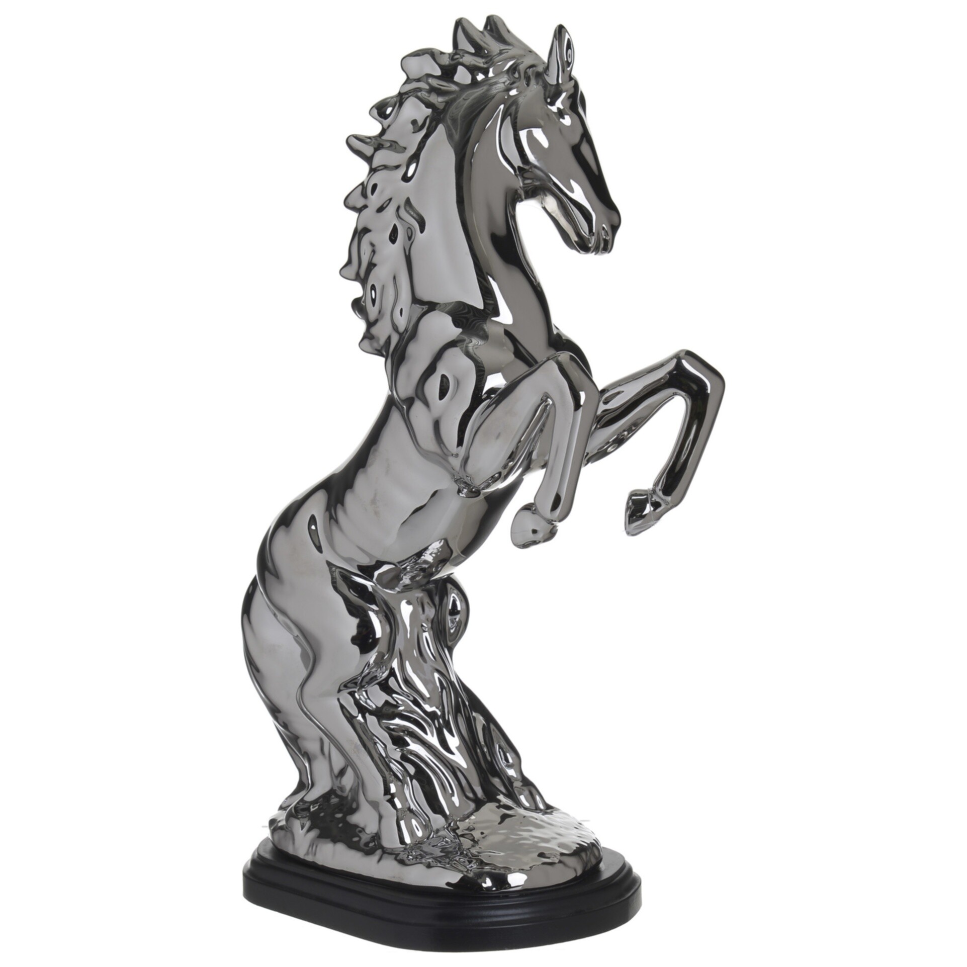 Статуэтка декоративная керамическая 37х23 см серебро &quot;Лошадь&quot;