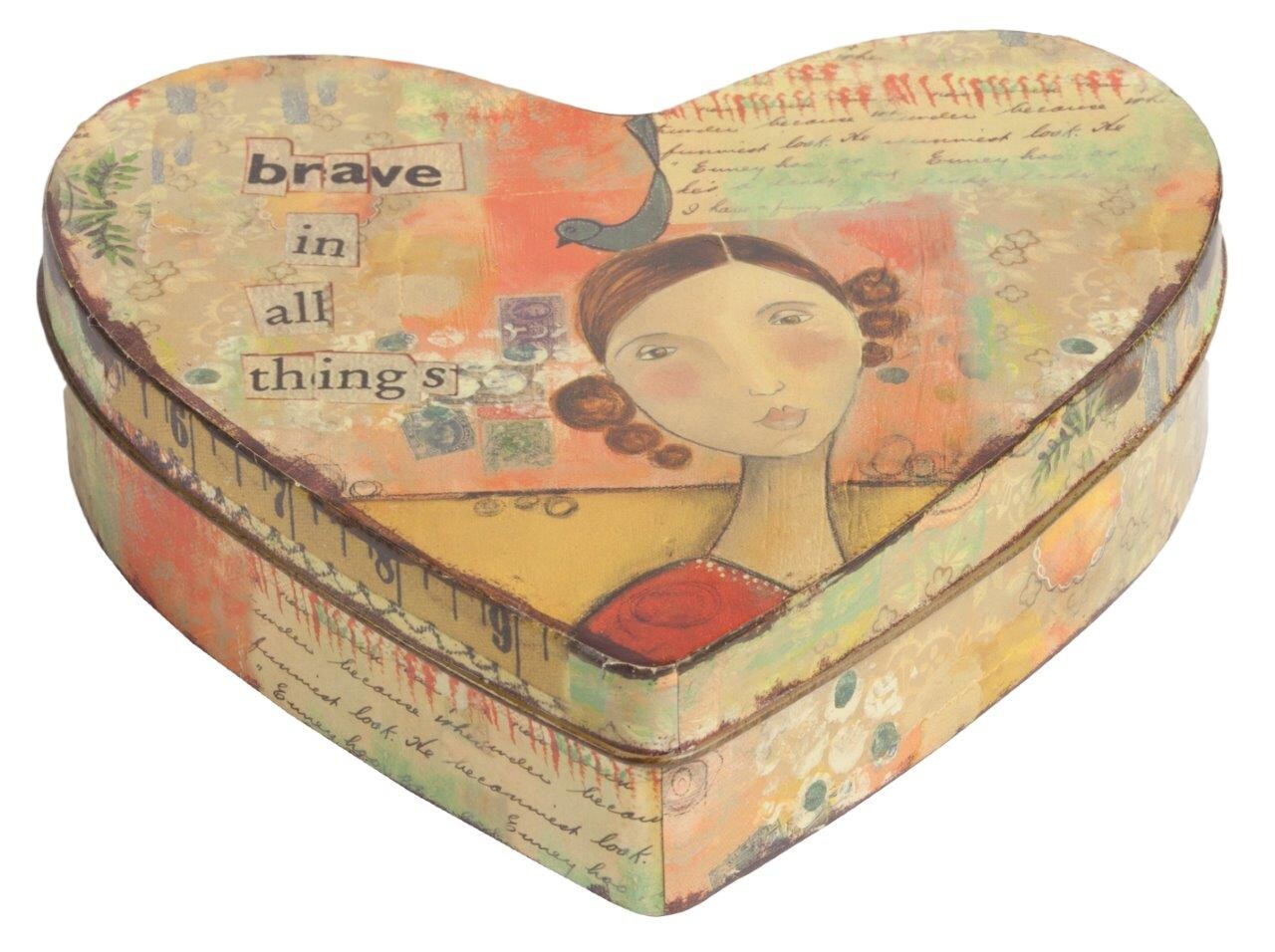 Металлическая коробка (шкатулка) с девушкой Brave