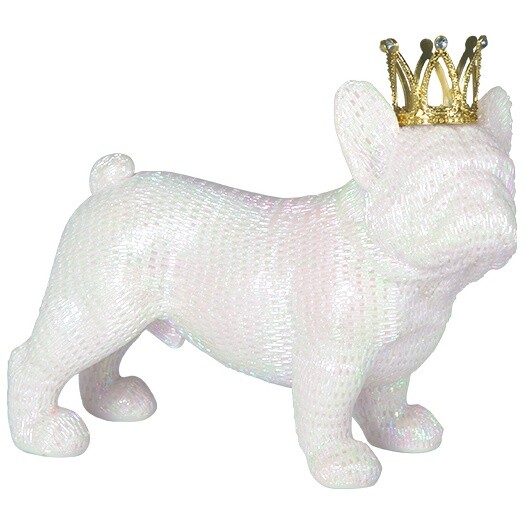 Статуэтка из полисмолы 18х21 см белая, золото Dazzle standing dog B