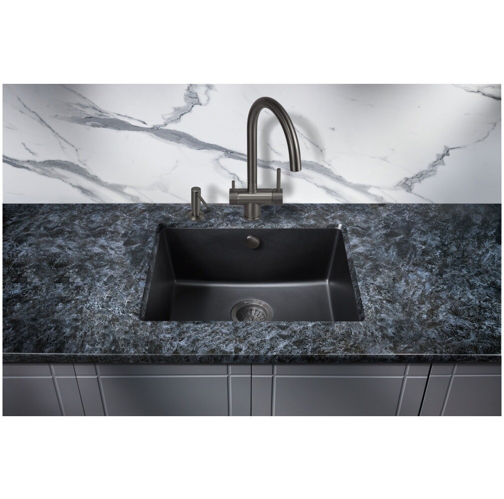 Мойка кухонная черная матовая Milacio Leon 55 Cuarzo MC.77081 - изображение 4