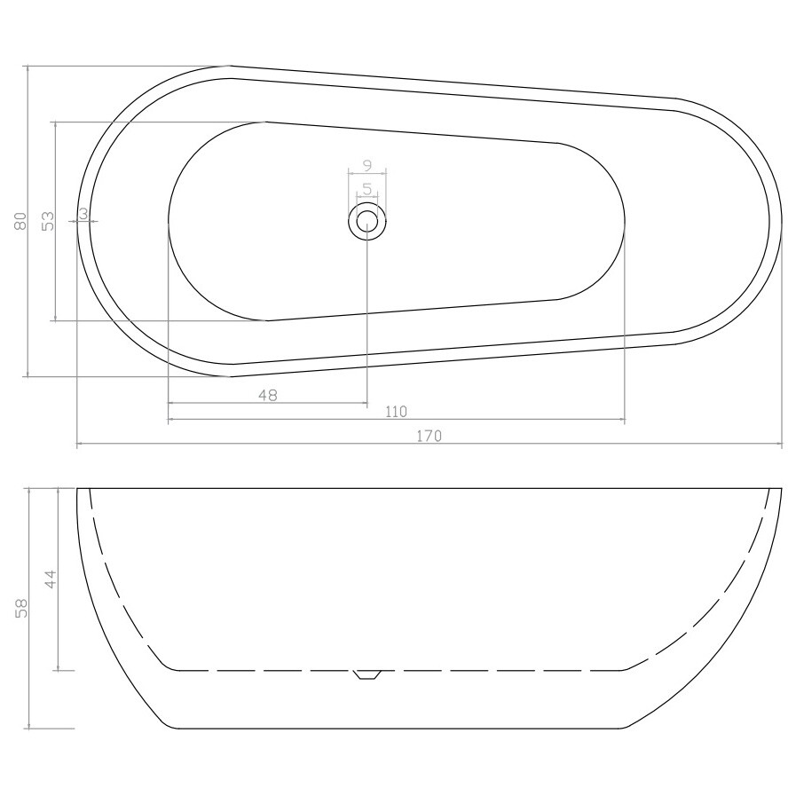 Ванна акриловая отдельностоящая белая Cerutti SPA Mimi 170 CT9671 - изображение 6