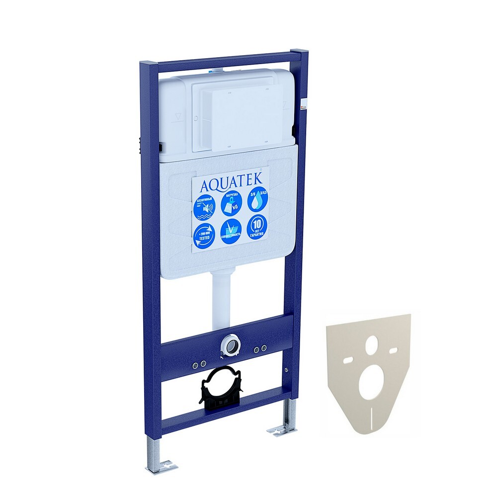 Унитаз белый Aquatek "Лира" AQ1155-00 с инсталляцией INS-0000012 и белой кнопкой KDI-0000009 - изображение 4