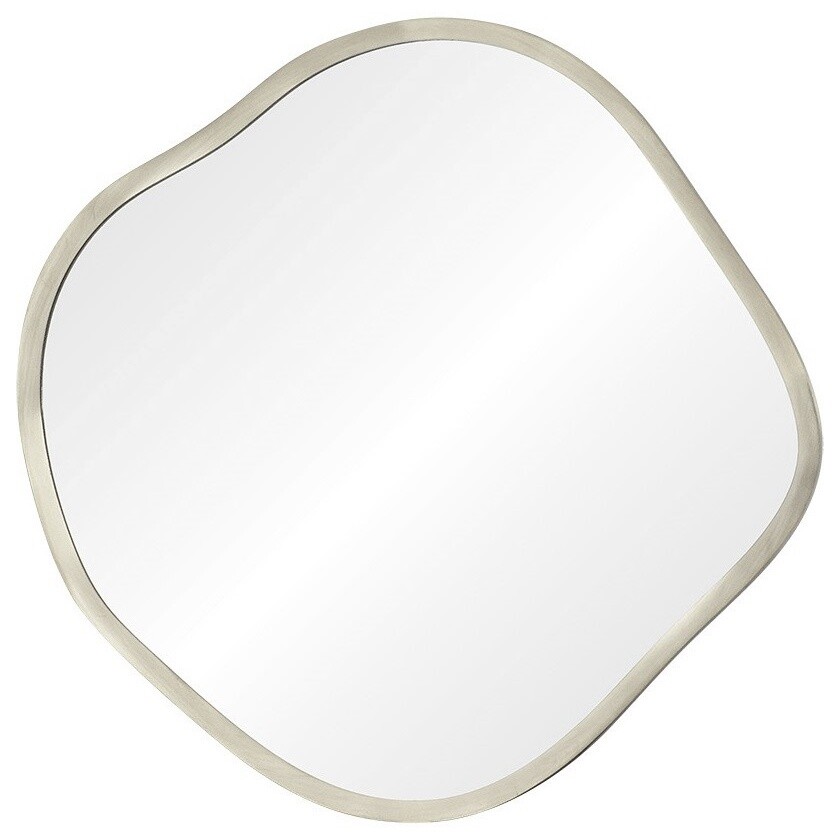 Зеркало настенное фигурное в тонкой раме серебро Organic S Silver Smal