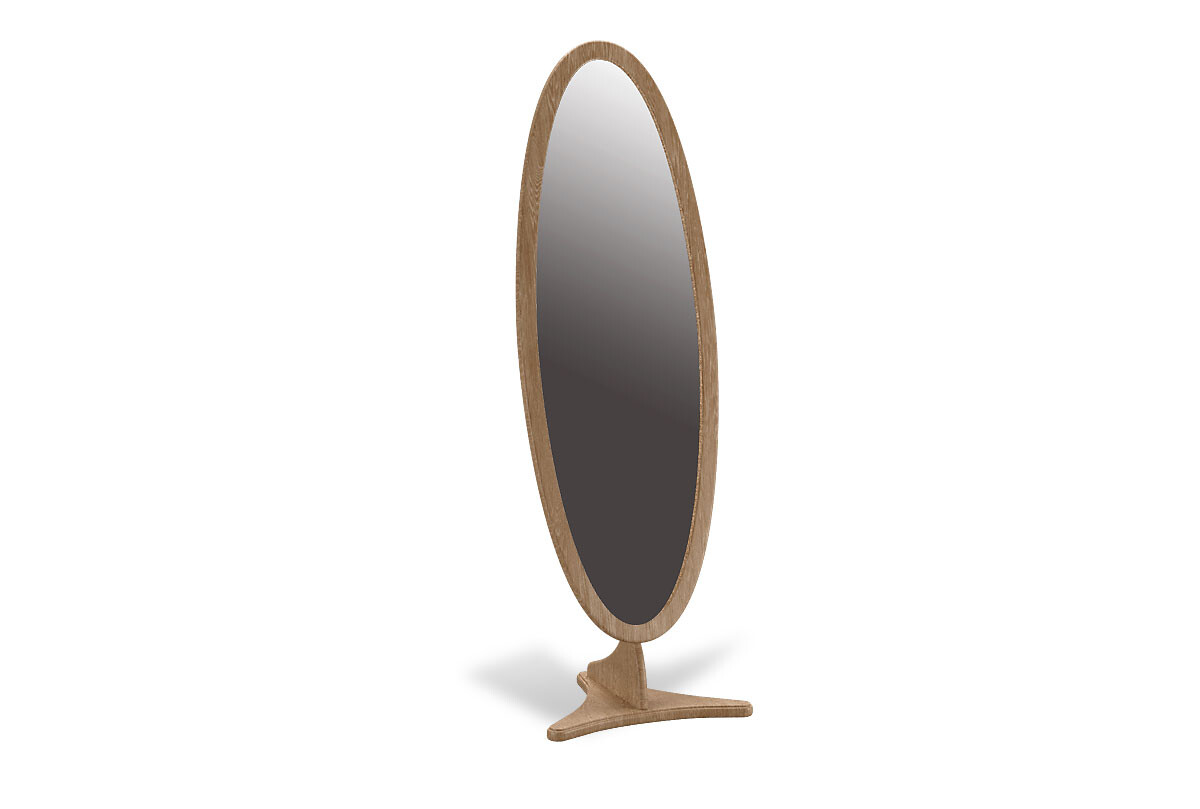 Зеркало напольное овальное амбэр с белой патиной Fleuron