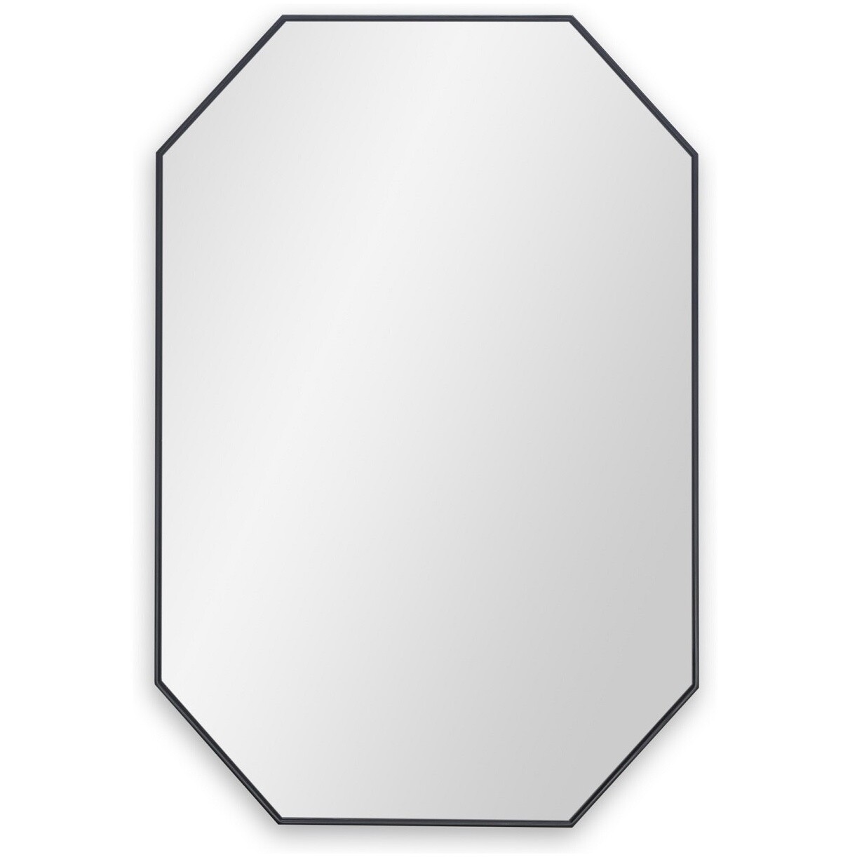 Зеркало настенное восьмиугольное в тонкой раме черный матовый Stilig M Black Smal