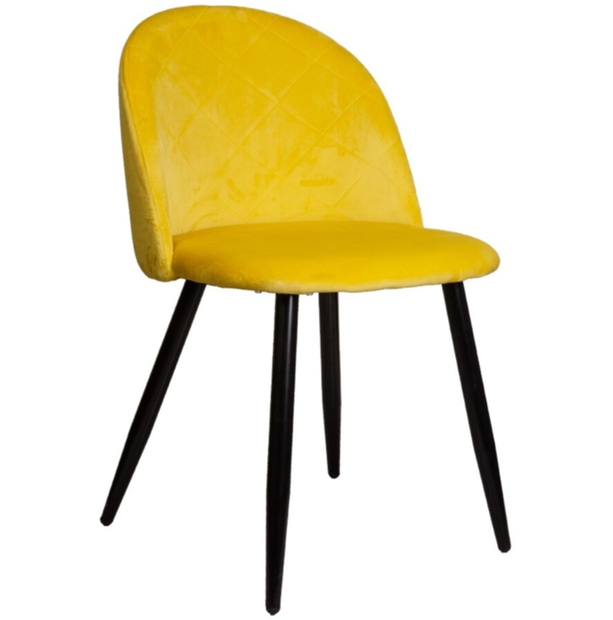 Обеденный стул мягкий желтый HONNOR