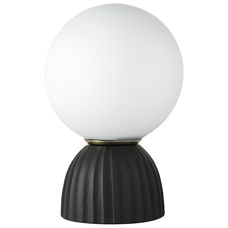 Лампа настольная со стеклянным плафоном черная, белая Texture Moon