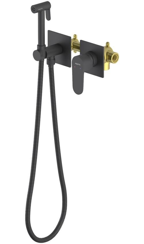 Гигиенический душ встроенный черный Aquatek AQ1220MB
