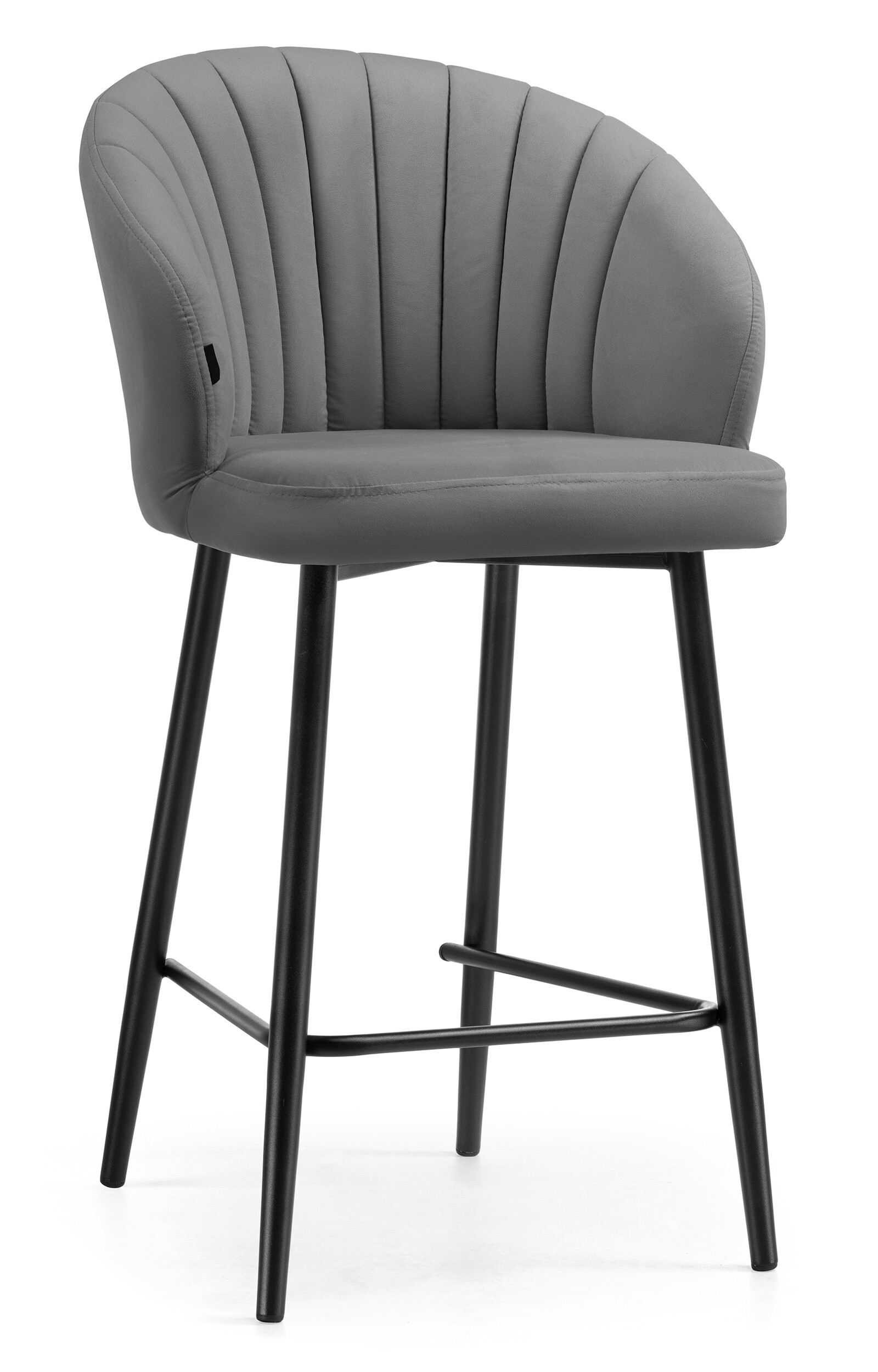 Полубарный стул на металлических ножках серый, черный &quot;Бэнбу&quot;