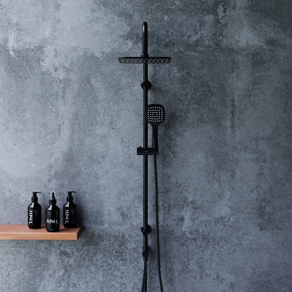 Душевая стойка с верхним душем и держателем черная Diwo "Новгород" DW-NOV-70-022 - изображение 9