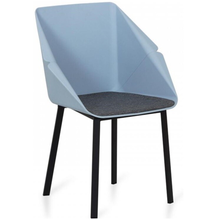 Кресло офисное с металлическими ножками голубое Donato