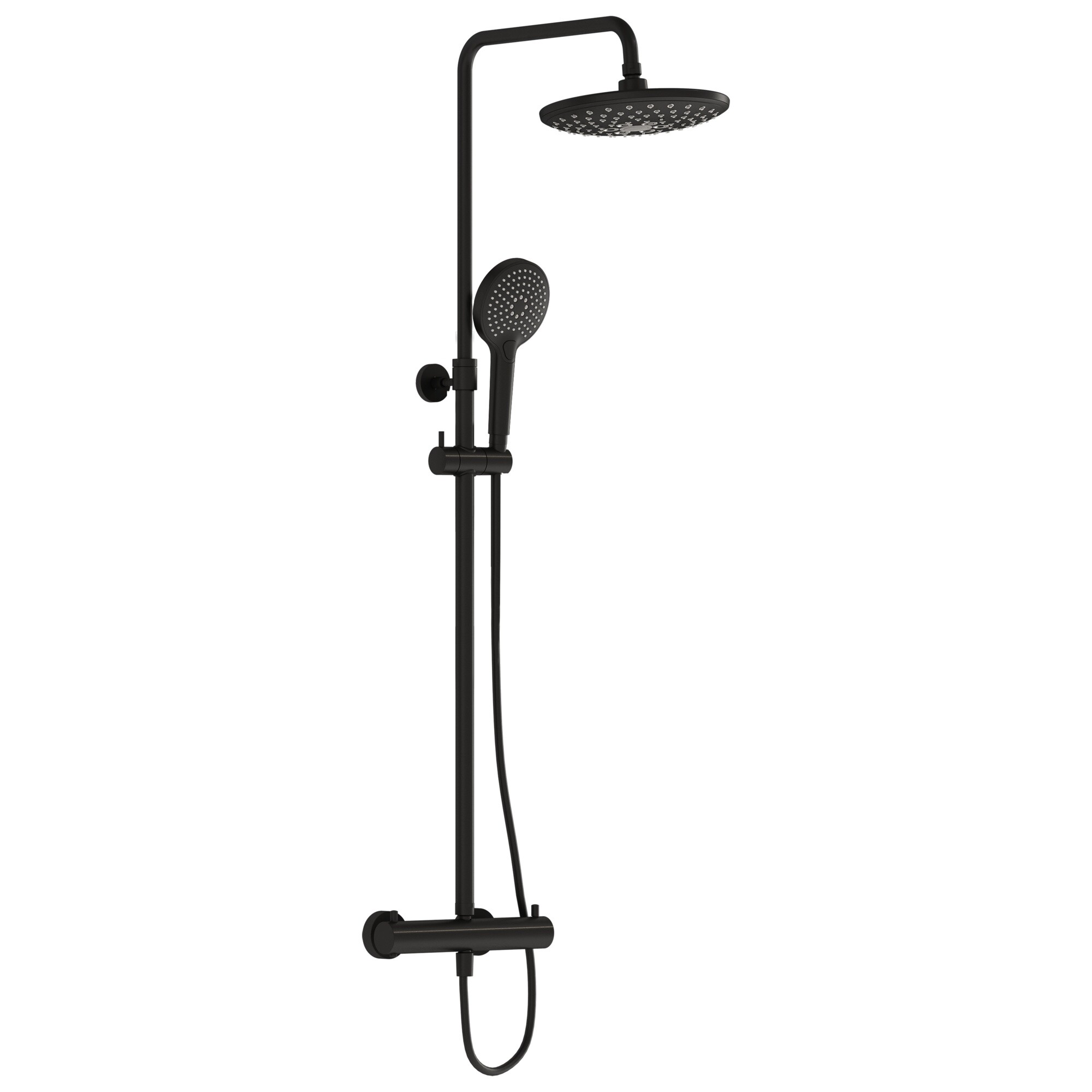 Душевой комплект с верхним душем и лейкой черный Vitra Aquaheat Bliss 240 2F A4720536EXP