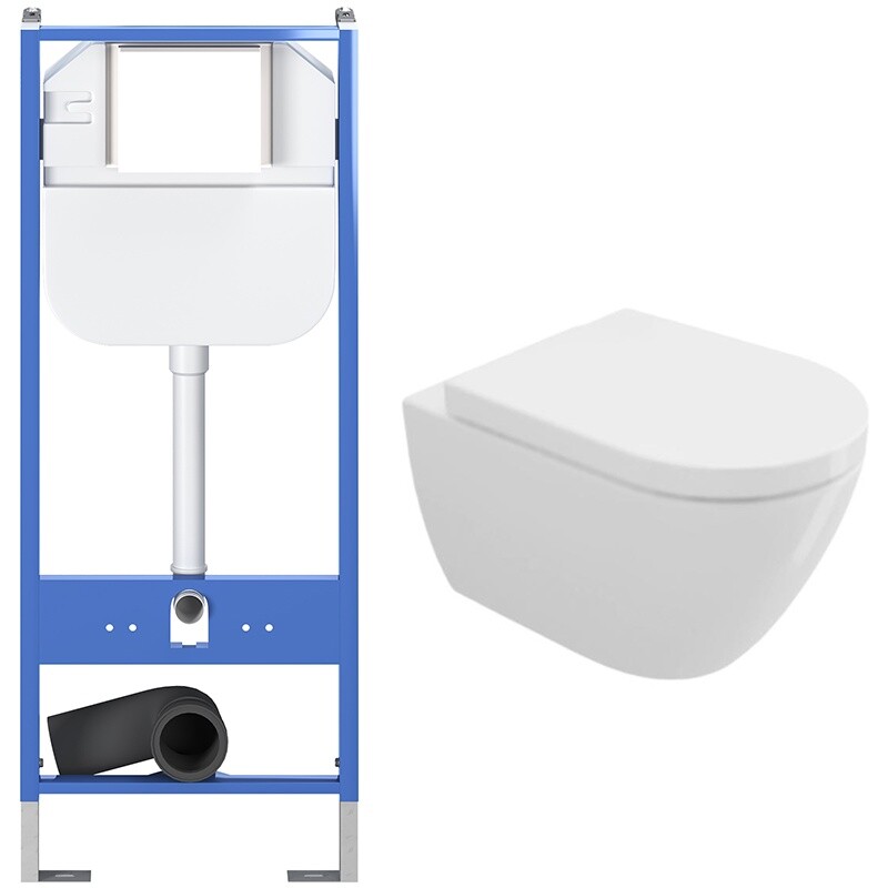 Унитаз подвесной белый Bocchi Venezia 1295-001-0129 с инсталляцией Standart 1.0 INST-CR-1.0