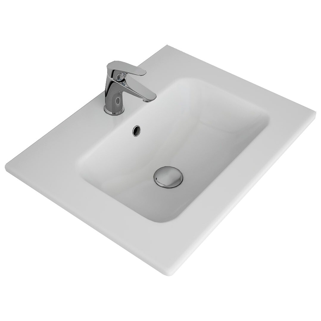 Раковина мебельная прямоугольная 60 см белая Dreja "Эйфория" 640344 - изображение 4