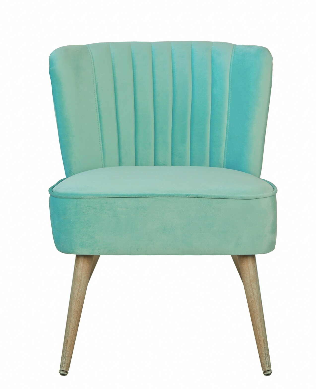 Кресло мягкое с деревянным ножками светло-зеленое Shell Mint