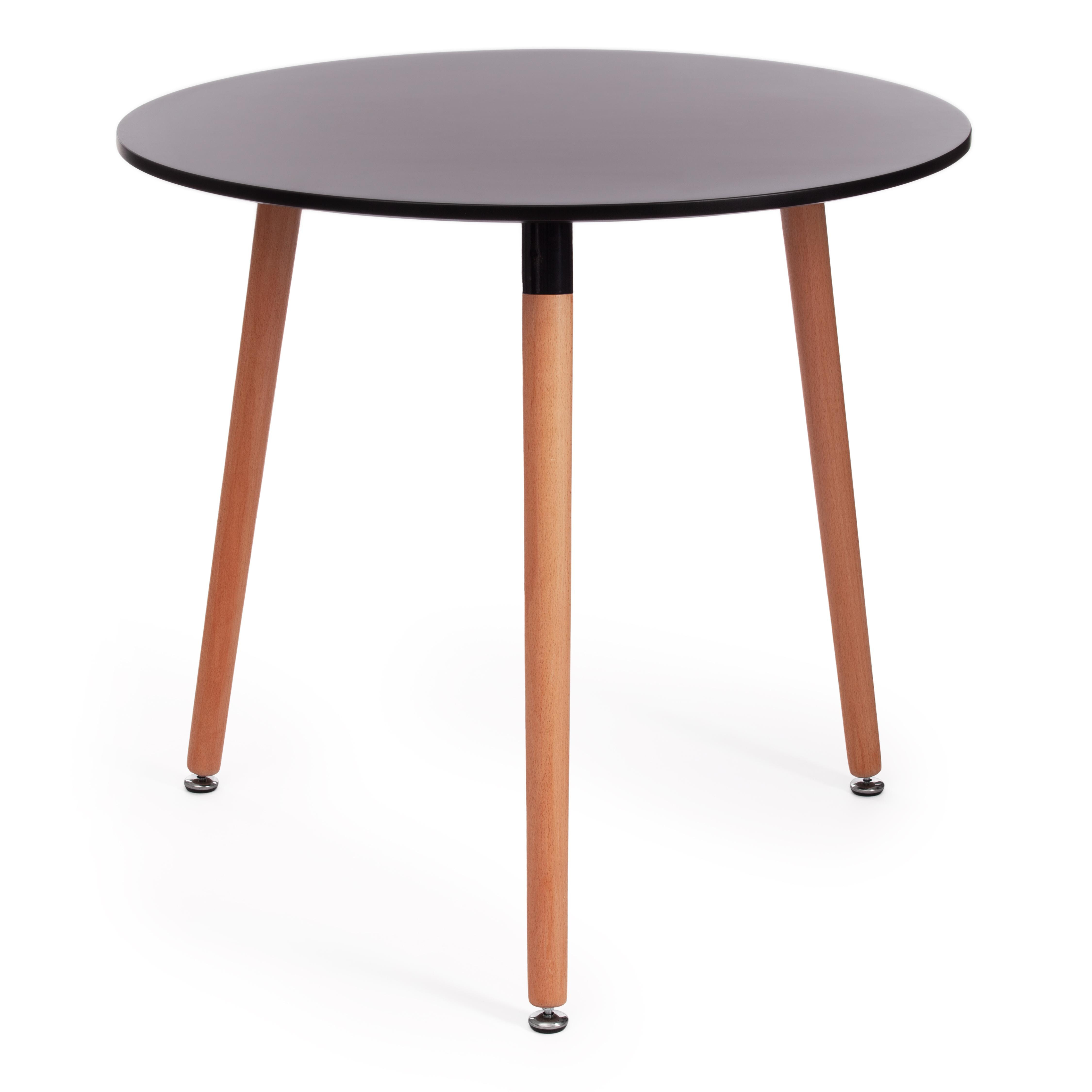 Обеденный стол деревянный 80 см черный Mars