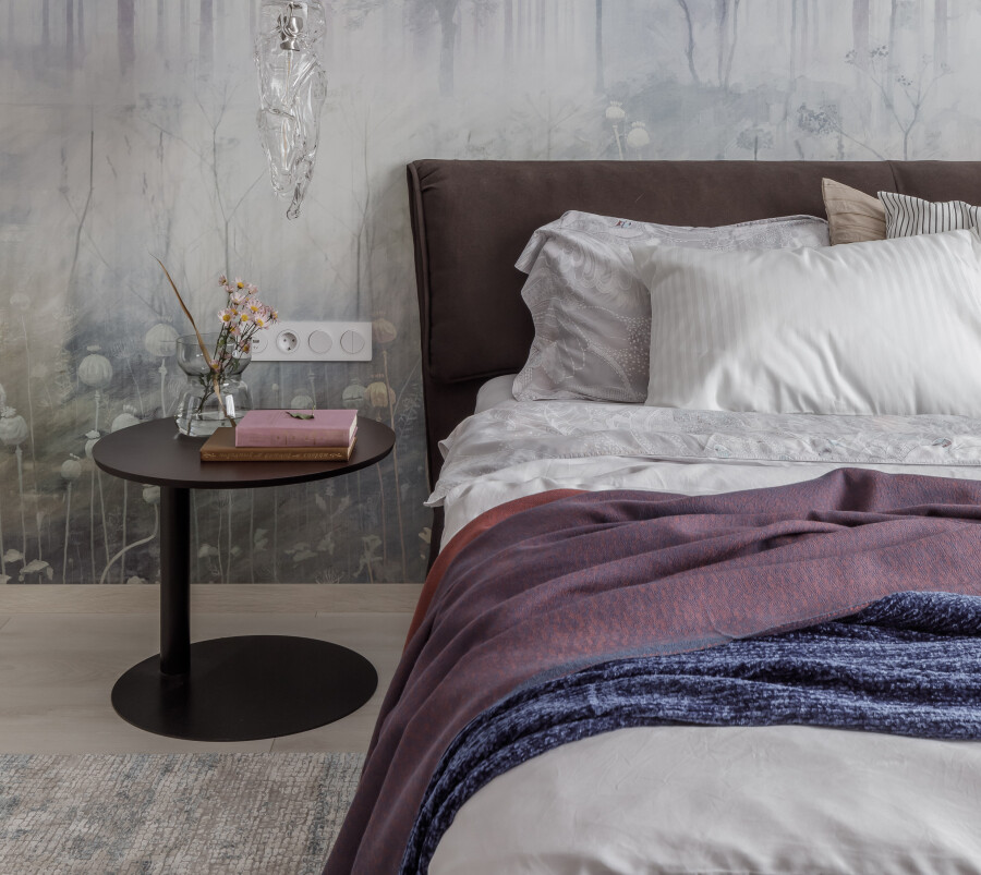 Bed in the bedroom