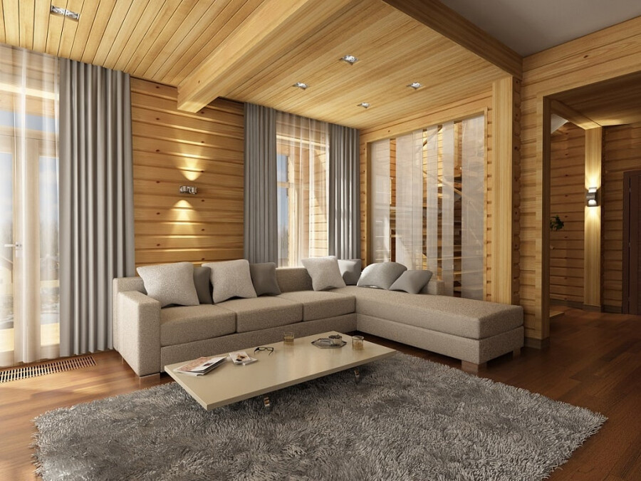 Дизайн деревянного дома: идеи для интерьера, мебель, отделка и декор