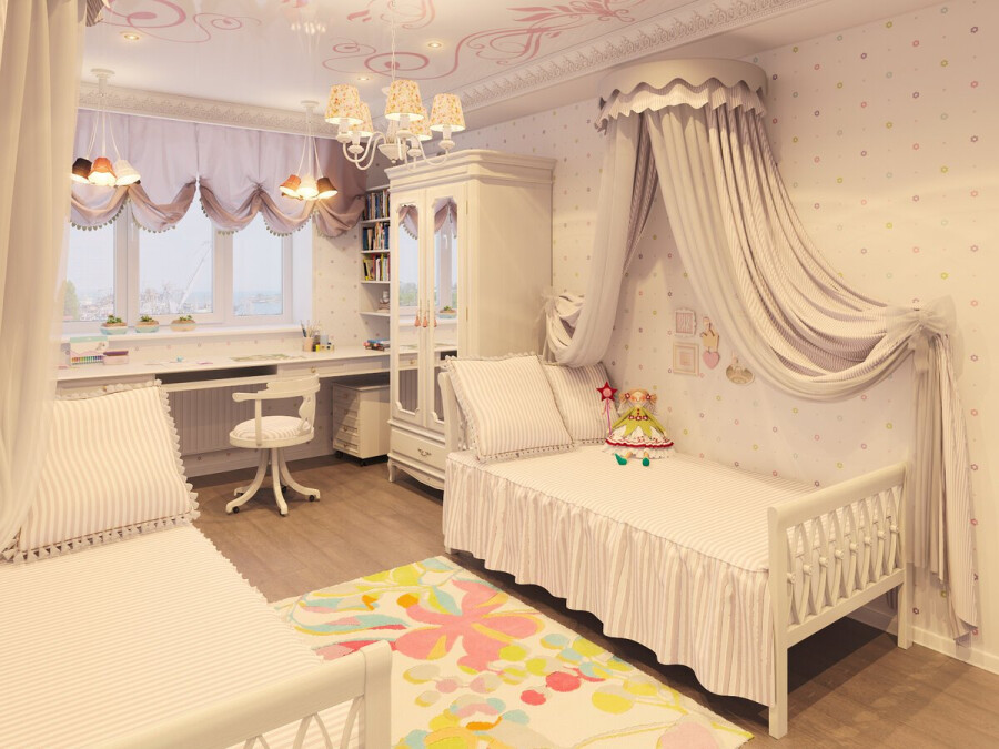 Варианты оформления комнаты для девочки в классическом стиле
