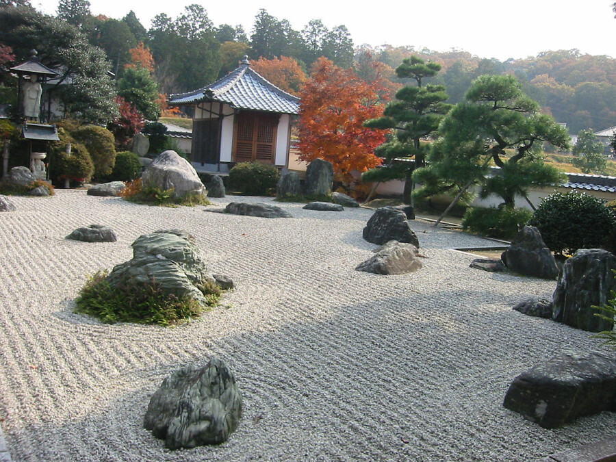 Компоненты, растения и материалы японского сада