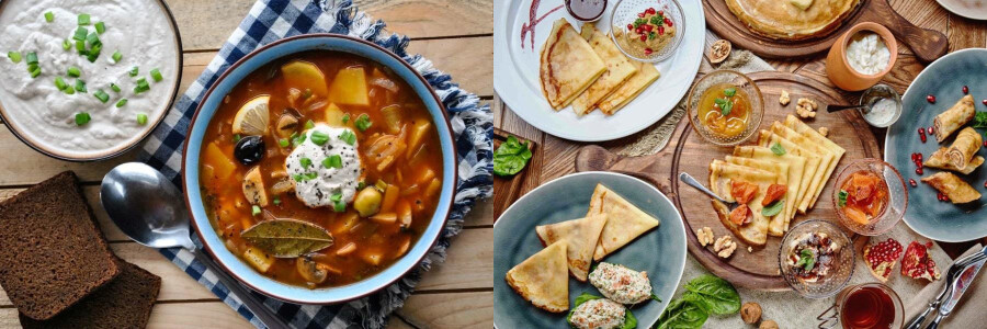 Разные блюда русской кухни