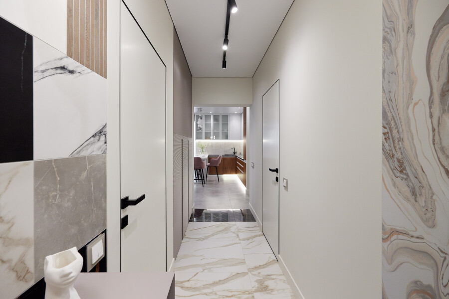 Long corridor in the apartment