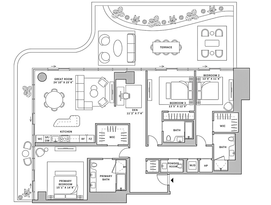 Трехкомнатная квартира в Mercedes-Benz Places