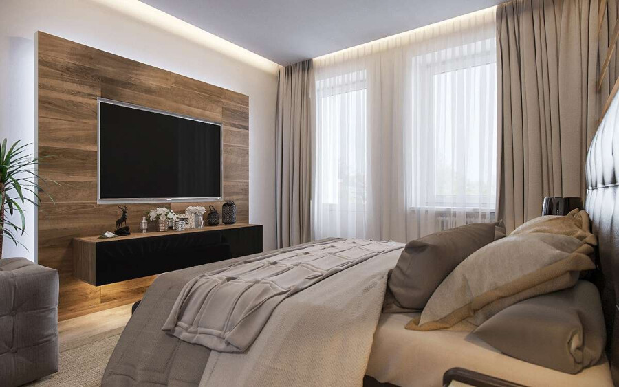Спальня с телевизором дизайн