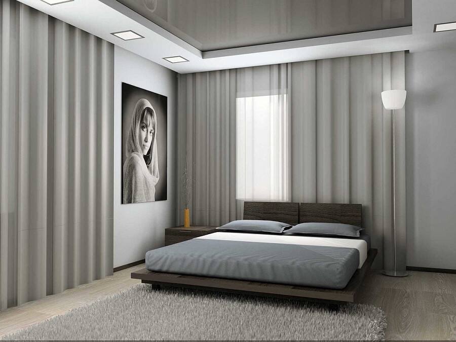 Дизайн спальни с обоями (63 фото)