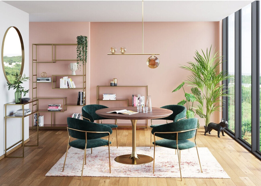 Стеллаж открытый со стеклянными полками золото Loft