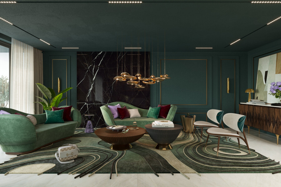 Sage Leaf  в интерьере гостиной