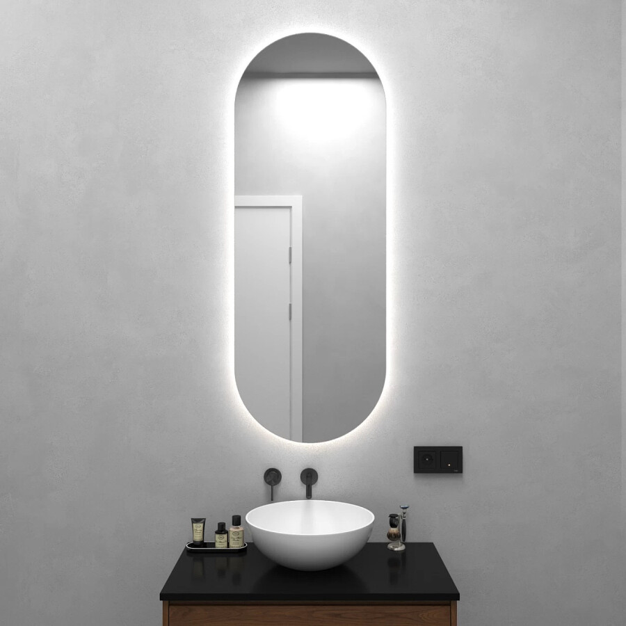 Зеркало овальное 135x50 см с нейтральной подсветкой Nolvis Nf Led M
