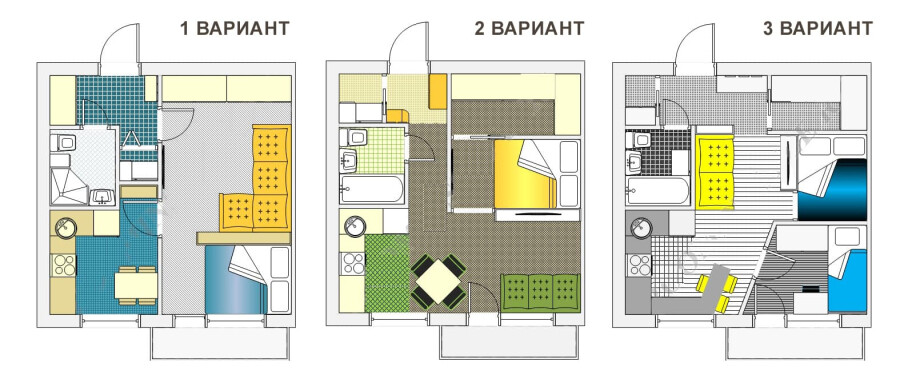 Три варианта планировки хрущевки