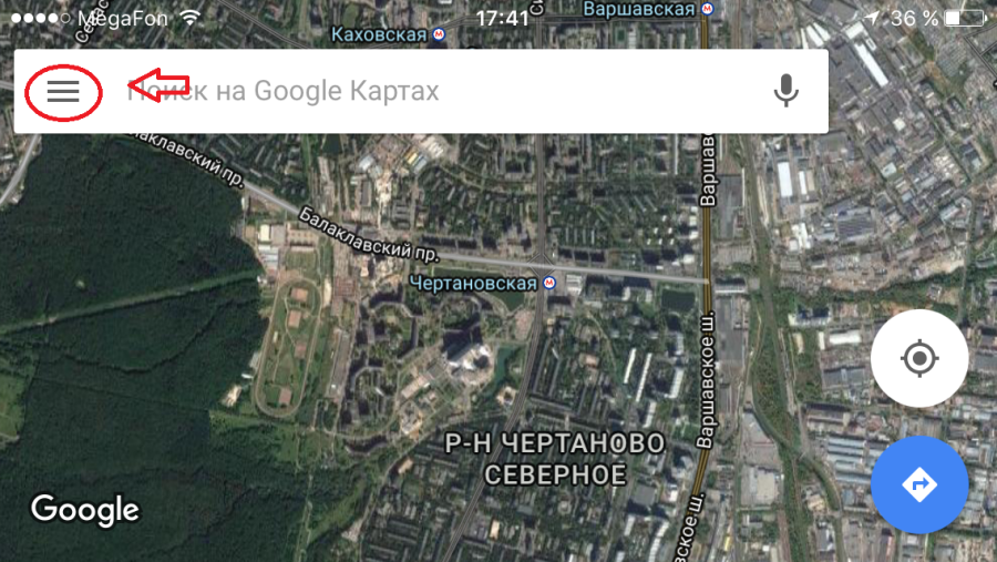 Так выглядит панорама на гугл–карте