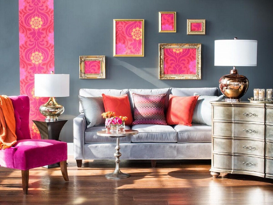 Цвет фуксии и его оттенки в интерьере комнат: мебель, аксессуары, яркоеоформление для разных стилей.