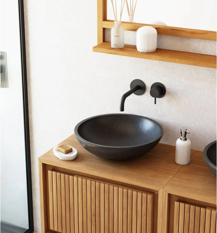 Черная раковина из терраццо из каталога dg-home.ru