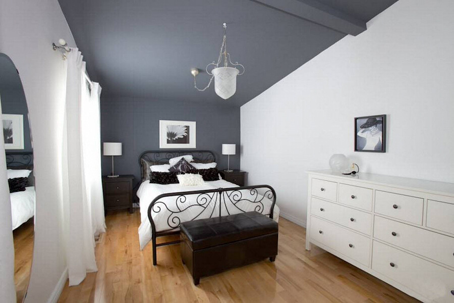 Дизайн комнаты с черным потолком (67 фото)