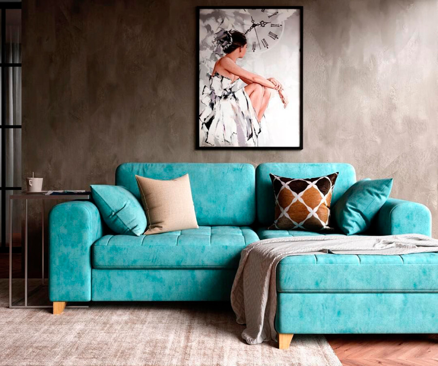 Бирюзовый диван в интерьере: с чем сочетать, как расположить, сочетание, размеры и формы диванов
