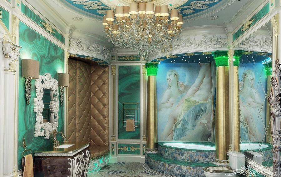 Ванна с колоннами