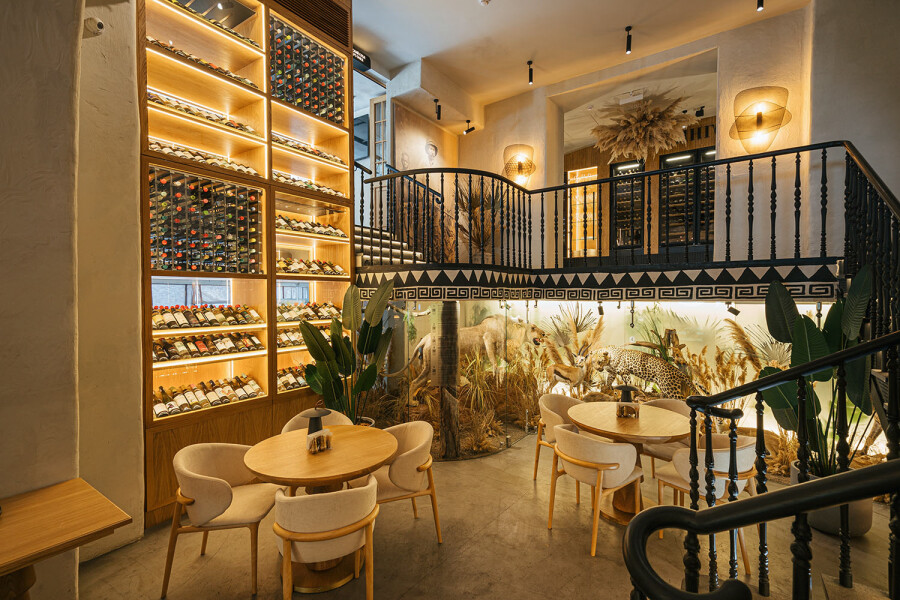 Staircase in a restaurant